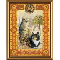 Рисунок на ткани для вышивания бисером "Кот из созвездия "Лев""